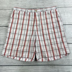 Pantalones Cortos Izod Preppy A Cuadros Hombres Talla 38 Frente Plano Ligeros Informales - Imagen 1 de 14