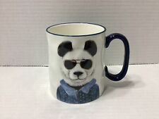Signature Housewares Hipster Animal Panda Bear Glasses Coffee Mug White 14 oz.