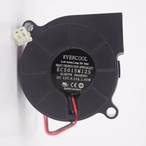 For EverCool EC5015M12S DC 12V 0.15A 50x50x15mm 2-Wire Server Cooler Fan