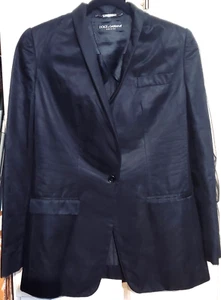 Dolce Gabbana Special Piece silk black smoking jacket womens tulle overlay 40IT - Picture 1 of 6