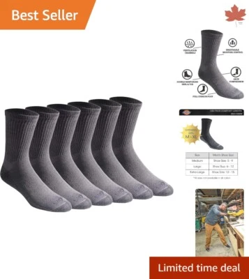 Men's Dri-tech Moisture Control Crew Socks - Soft, Breathable - Arch Support - 6 - Image 1 of 4