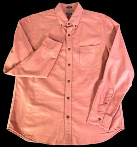 J.CREW Camicia Rosa con Bottoni Uomo Tinta Indumento Slim Sfogliata Manica Lunga Taglia L - Foto 1 di 11