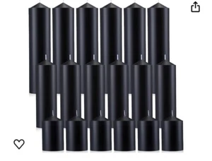 MTLEE 36 Pcs Pillar Candles Bulk Set of 3 Long Burning Wax Black - Picture 1 of 1