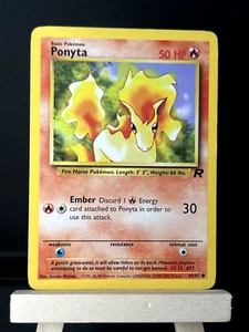 Pokemon TCG Ponyta 64/82 Rocket Unlimited MP - Picture 1 of 2