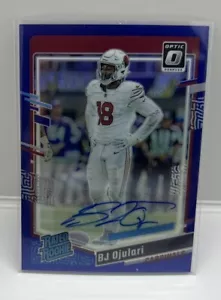 2023 Panini Donruss Optic Football Rated RC Blue Auto BJ Ojulari 61/99 #201 - Picture 1 of 2