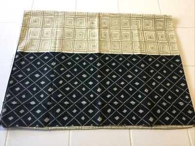 Винтажные пружины St/Qn наволочка геометрический дизайн бежевый, желтовато-коричневый, черный с неравномерностью - Изображение 1 из 4