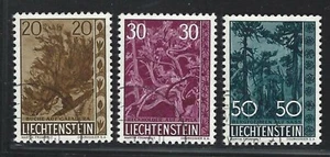 1960 Liechtenstein Scott #353-355 - Native Tree Set of 3 - Used - Picture 1 of 2