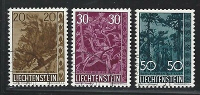 1960 Liechtenstein Scott #353-355 - Native Tree Set of 3 - Used - Image 1 of 2
