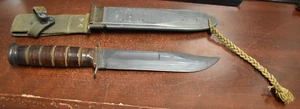 WWII Camillus USMC MK2 Fixed Blade Fighting Knife w/ Sheath - Picture 1 of 14