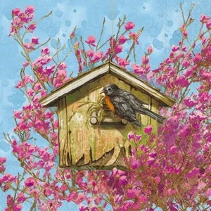 3-Ply Paper Napkins, 20-Count Lunch Size, Little Bird house New - Picture 1 of 1