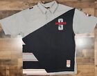 Vintage Akademiks Rugby Polo Shirt 2XL Gray Blue Spell Out Stadium Y2K 00s