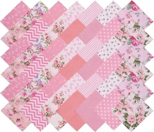 Pink Charm Packs for Quilting 5 inch 5x5 Charm Squares Precut Quilting Fabric - Picture 1 of 2