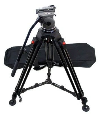 CARTONI FOCUS HEAD TELESPAN BAR PLATE BAG TDKNOB DA TRIPOD SYSTEM SERVICED 26Lbs - Image 1 of 4