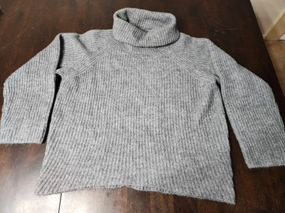 Suéter Capucha Cuello Alto Acanalado Mohair J Crew Point Sur Gris Talla L Nuevo Con Etiqueta Foto 1 de 4