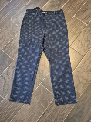 Pantalones Banana Republic Ryan Curvy Fit para mujer talla 14 azul marino a lunares longitud completa  Foto 1 de 4