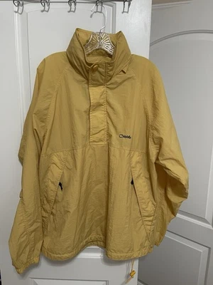 Pulôver masculino vintage Catalina corta-vento M ouro amarelo quarto de zíper capuz leve LEIA! - Imagem 1 de 4