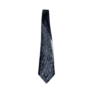 Le Monde Mens Tie Gray/Black Abstract Pattern Necktie Business Casual Rhinestone - Picture 1 of 5