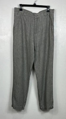 Pantalones Clásicos Carven Gris Lino Gris Pierna Recta Talla 32 Foto 1 de 4