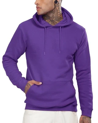 Sudadera con capucha pulóver con cordón de lana púrpura para hombre manga larga suelta A... Foto 1 de 4
