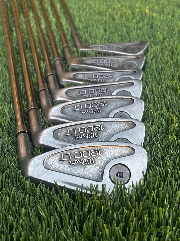 Wilson 1200 LT Iron Set RH 3 - PW (NO 4) Regular Flex Steel V2 Shafts Vintage - Image 1 of 4