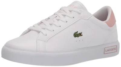 Zapatos sintéticos Lacoste Kids Powercourt | Blanco/Rosa claro | Auténticos nuevos Foto 1 de 4