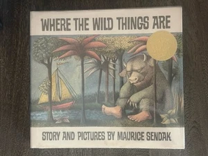 SIGNED -WHERE THE WILD THINGS ARE Maurice Sendak HB 1988 Ed Vintage w/ flyer - Picture 1 of 9