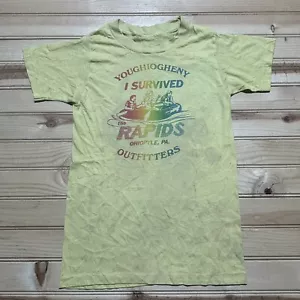 Vintage 70s 80s I Survived The Rapids Youghiogheny Outfitters Shirt Size S/M - Picture 1 of 9