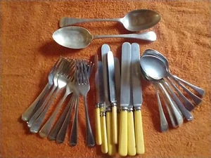 Collection of Vintage cutlery including 2 x EPNS serving spoons - Picture 1 of 10