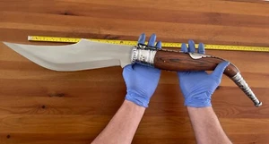 13.7" Gigantic Navaja Sevillana Folding Knife Red Wood Scales From Spain - Picture 1 of 14