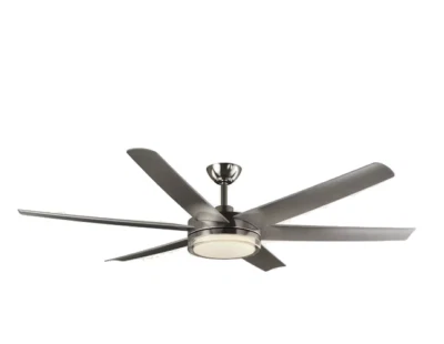 Minka-Aire Voltaire 65" Color-Changing LED Outdoor Ceiling Fan Brush Nickle - Image 1 of 4