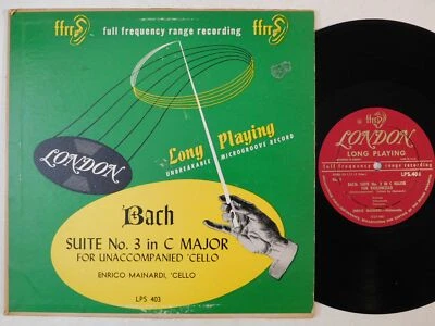 ENRICO MAINARDI Bach Suite 3 For Unaccompanied Cello LONDON 10" LP Foto 1 de 4