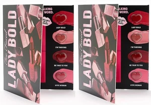 2 x Too Faced Lady Bold Lippenstift 4 Proben glättet cremig Federbeständigkeit 🌺 - Bild 1 von 8