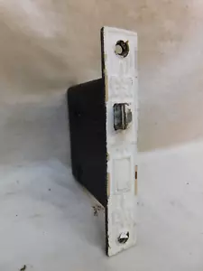 1800's Complete MORTISE DOOR LOCKSET White / Black Finish VICTORIAN Style ORNATE - Picture 1 of 6