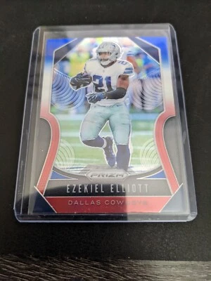 2019 Panini Prizm Football Ezekiel Elliot Red White & Blue Prizm #38 Cowboys - Image 1 of 2