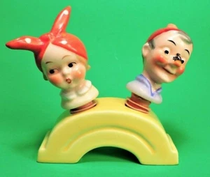 vintage GOEBEL (GERMANY) PAIR OF POURER / STOPPER HEADS WITH STAND (NO DAMAGE!) - Picture 1 of 7