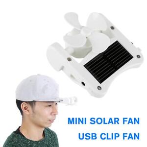 1x Mini Solar Fan Cap Clip Fan Camping Travel Pocket  Fan Z