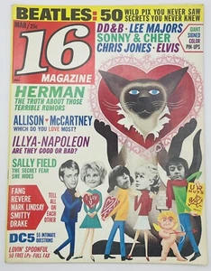 16 Magazine March 1966 Beatles, Herman’s Hermits Sonny Cher, Sally Field, Elvis - Imagen 1 de 20
