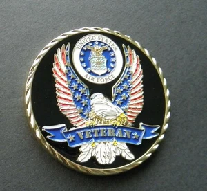 MONEDA DE DESAFÍO SERIE PATRIÓTICA EN RELIEVE VETERANO DE LA FUERZA AÉREA 1,75 PULGADAS NUEVA - Imagen 1 de 3