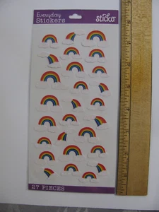 Sticko Stickers GLITTER RAINBOWS 27 Pieces NOS - Picture 1 of 2