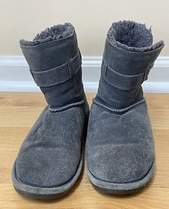 Bearpaw Tessa Suede Faux Fur Lined Boots Gray Size 7 - Picture 1 of 7