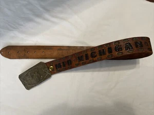 VTG Hand Tooled Leather Belt 32” Mid Michigan Van Association Roses - Picture 1 of 7