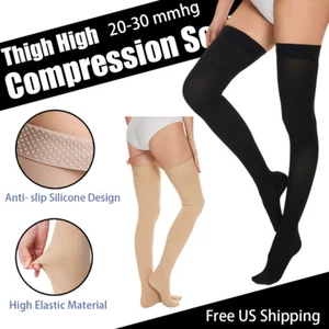 Knee High Varicose veins Sport Thigh high Compression Socks for Men Women - Picture 1 of 14
