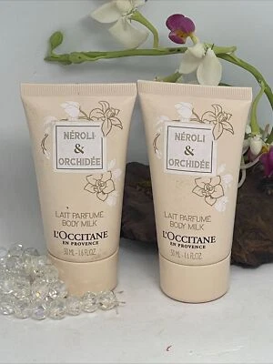 2x L'Occitane En Provence Neroli & Orchidee Body Milk - 1.6 fl oz /50 ml -Sealed - image 1 of 4