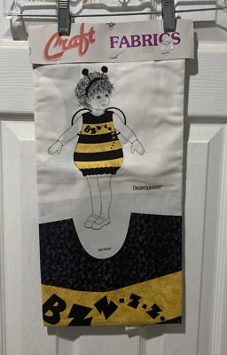 Bumble BEE COSTUME CUT & SEW COTTON Fabric PANEL Sizes 2-4 Toddler VIP Cranston - Image 1 of 3