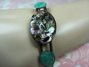 Asian Bracelet Asian Jewelry Ethnic Bracelet Green Bracelet Vintage Bracelet Ret - Picture 1 of 4