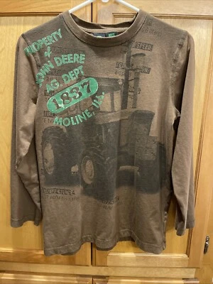 JOHN DEERE Boys Size (14) L Property of ... Ag. Dept Long Sleeve Tee-Shirt - Image 1 of 4