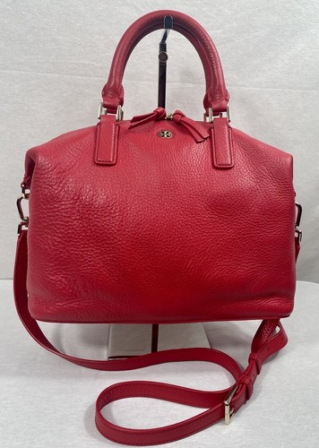 Borsa a tracolla Tory Burch rossa pelle ciottolata Robinson nuova cond
