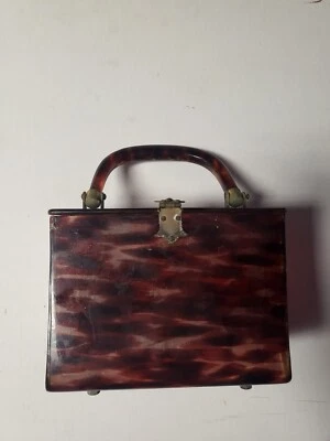 Vintage Tano of Madrid Color Brown Amber  Lucite Purse  - Image 1 of 4