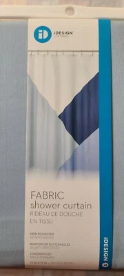 Cortina de ducha resistente a la montaña azul tela InterDesign Foto 1 de 2