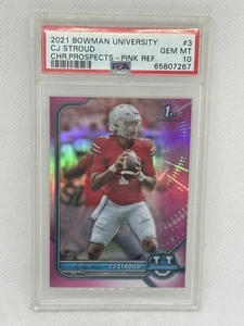 CJ Stroud 2021 Bowman Chrome University 1st Refractor Rookie #3 PSA 10 Texans - Picture 1 of 12